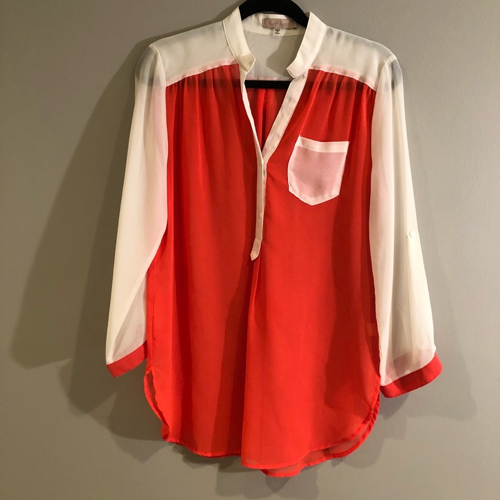 Fun Fun // Sheer Orange Blouse